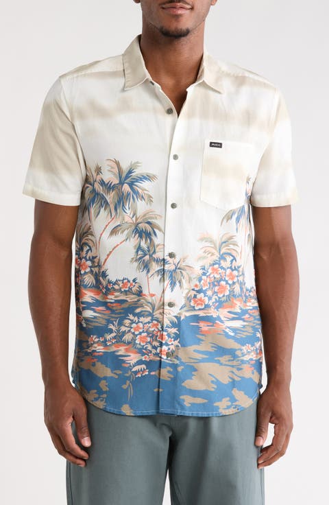 Penninsula Graphic Short Sleeve Button-Up Shirt