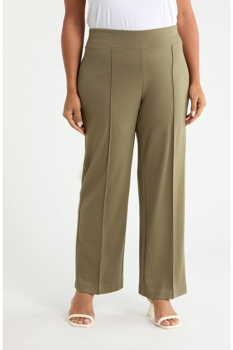 Pintuck Pull-On Straight Leg Ankle Pants, Main, color, JASPER GREEN