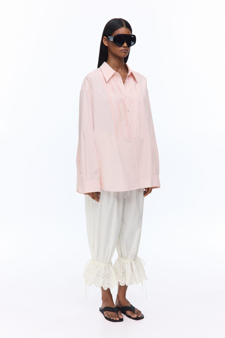 Bib-front Poplin Shirt, Alternate, color, Light pink