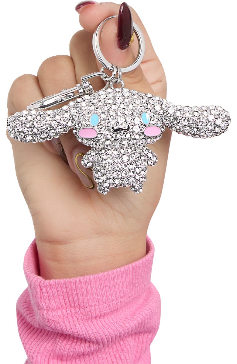 Hello Kitty Cinnamoroll Crystal-Embellished Keychain Travel Bag Charm, Alternate, color, Silver