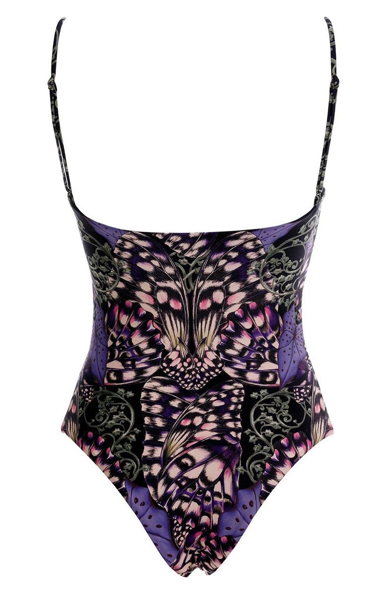 Agua Bendita Conga Mbar Cutout One-Piece Swimsuit, Alternate, color, Purple
