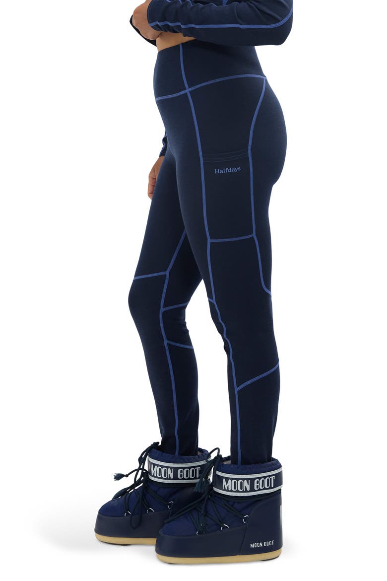 Hallie High Waist Leggings, Alternate, color, NAVY