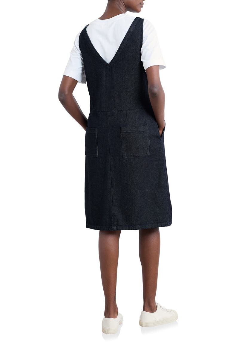 Salt Weave Denim Pinafore Dress, Alternate, color, DARK WASH