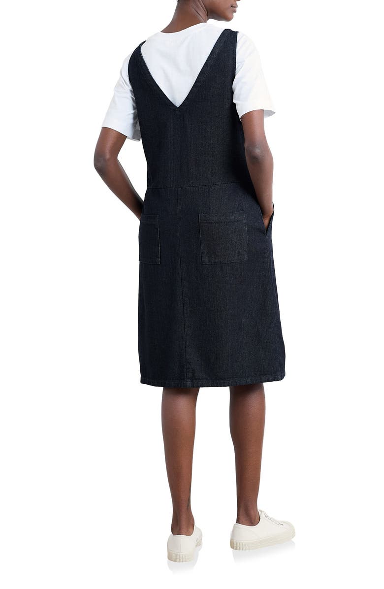 Seasalt Cornwall Salt Weave Denim Pinafore Dress, Alternate, color, Dark Wash