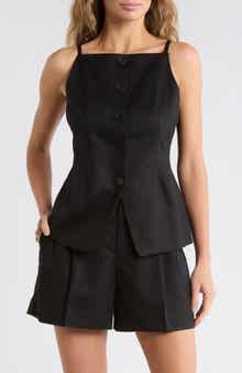 Madewell Harlow Square Neck Drapey Twill Vest