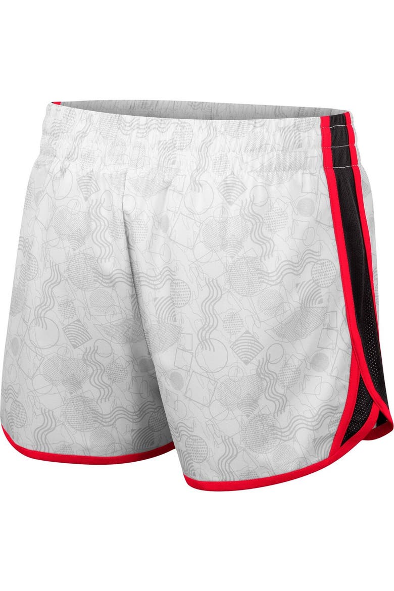Women's Colosseum White Maryland Terrapins The Plastics Geo Print Shorts, Alternate, color, White