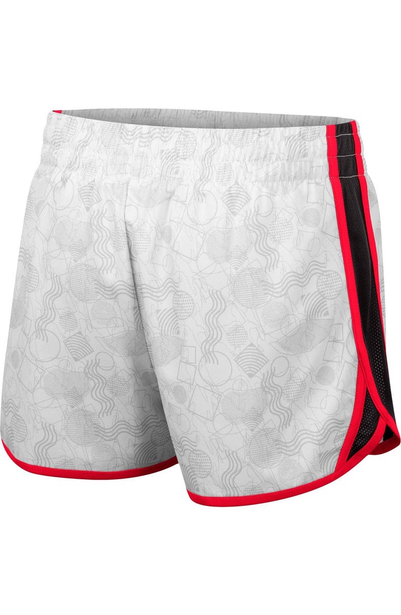 COLOSSEUM Women's Colosseum White Maryland Terrapins The Plastics Geo Print Shorts, Alternate, color,