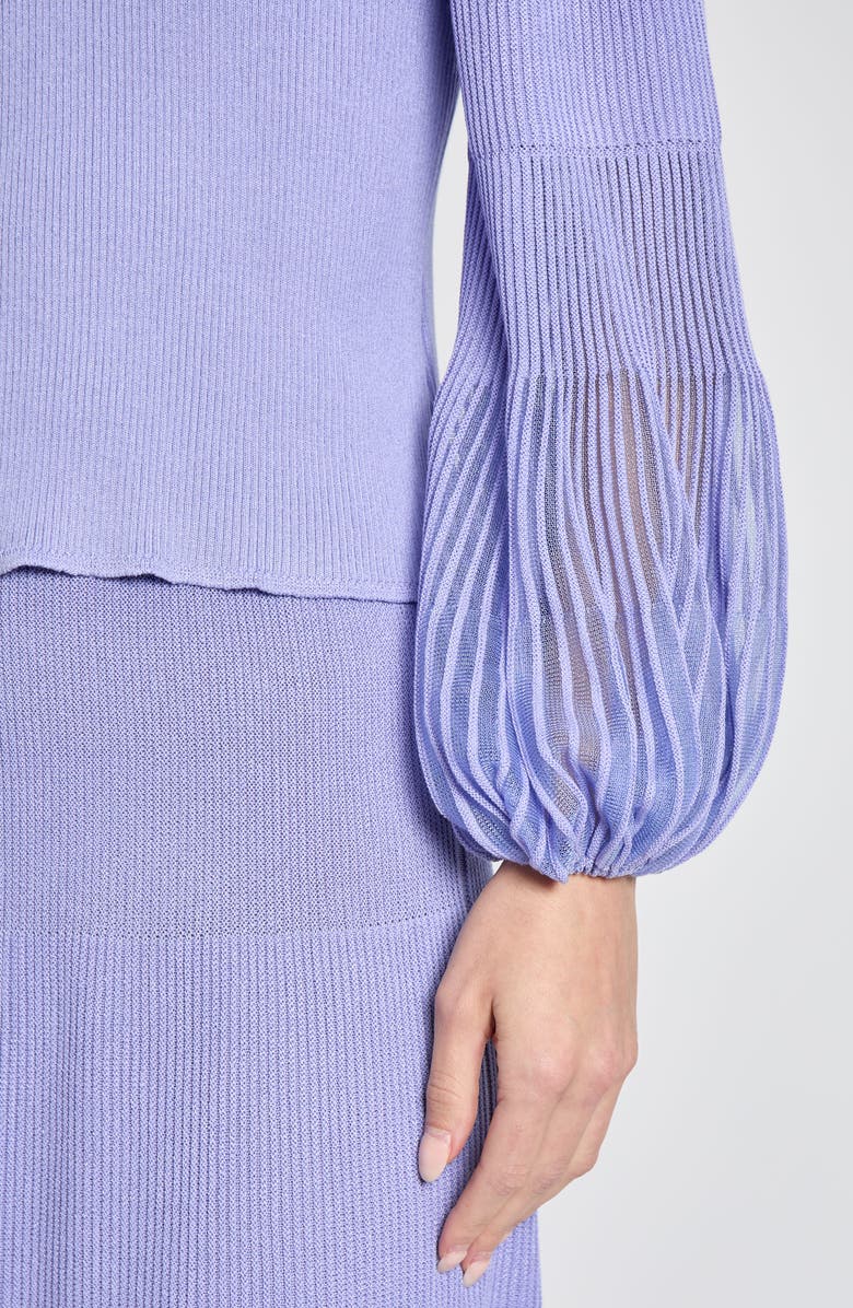 Misook Heritage Fit Sheer Sleeve Sweater, Alternate, color,