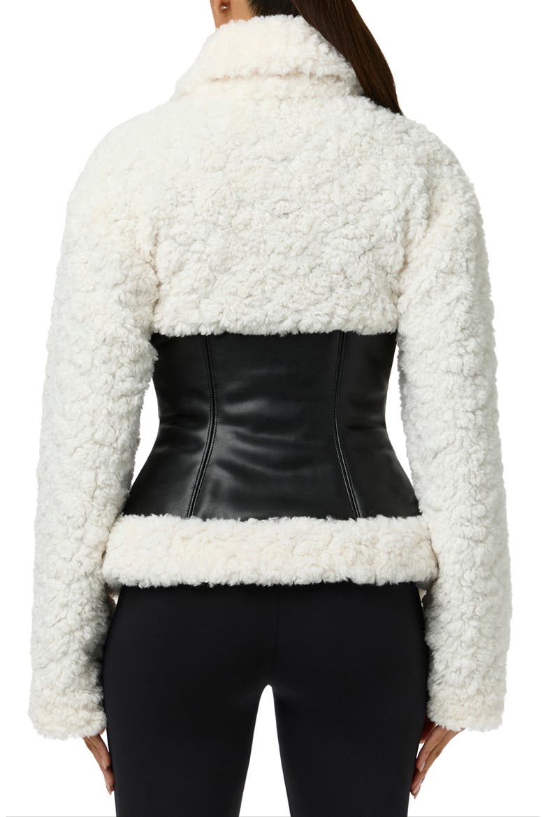 High Pile Fleece Jacket, Alternate, color, BLACK / WHITE