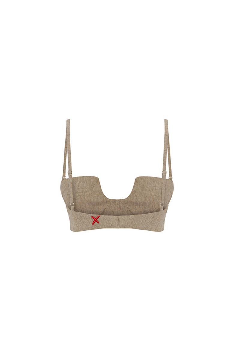 Linen Bra, Alternate, color, BEIGE