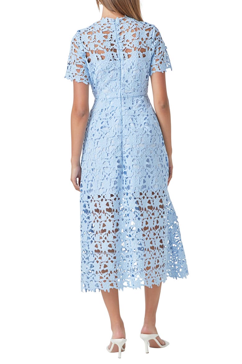 Allover Lace Midi Dress, Alternate, color, POWDER BLUE