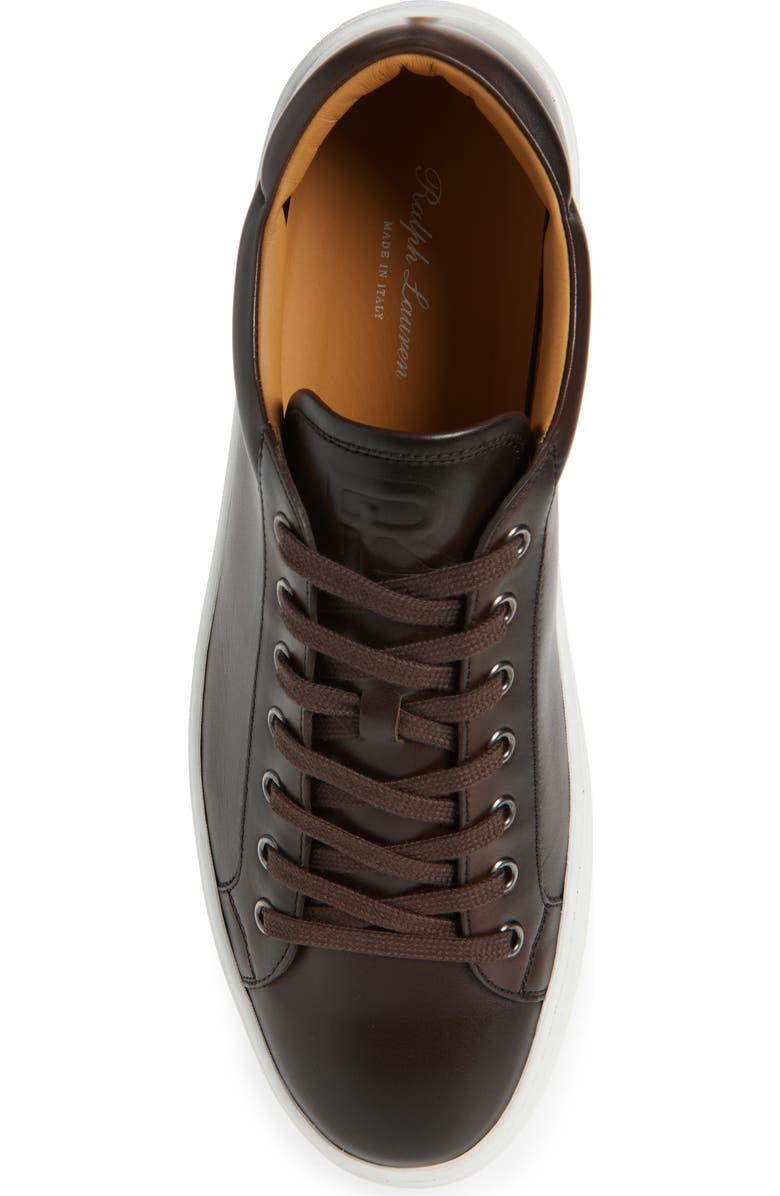 Ralph Lauren Purple Label Severn Low Top Sneaker, Alternate, color, Eng Brown