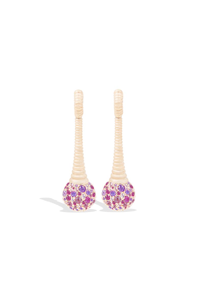 Campbell + Charlotte Revel Bobble Chandelier Earring, Main, color, Rhodolite Garnet, Amethyst