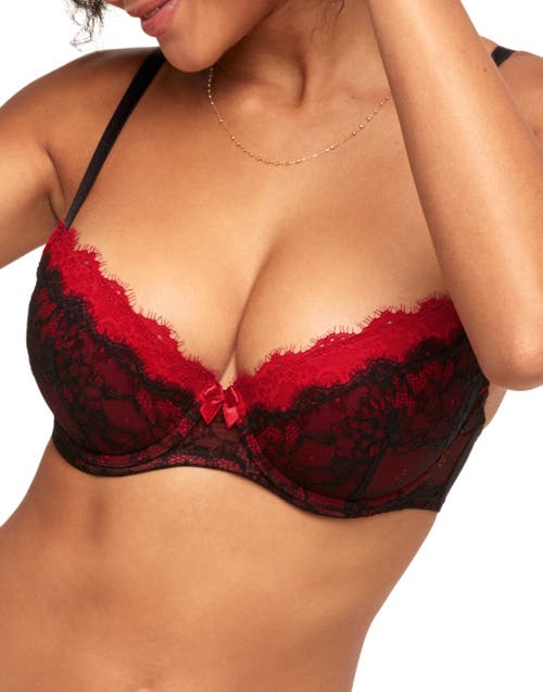 Adore Me Emanuelly Push Up Balconette Bra in Black at Nordstrom, Size 36B
