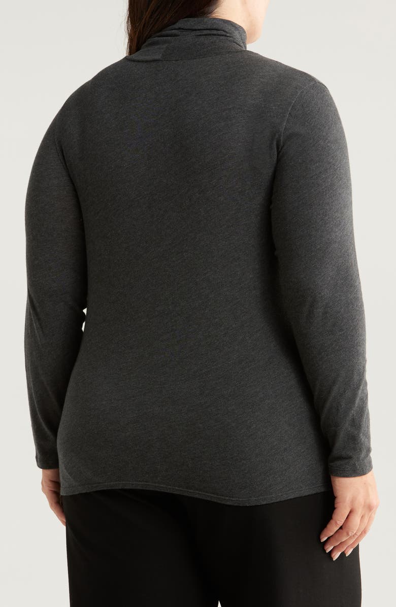 Eileen Fisher Long Sleeve Turtleneck Top, Alternate, color, Charcoal