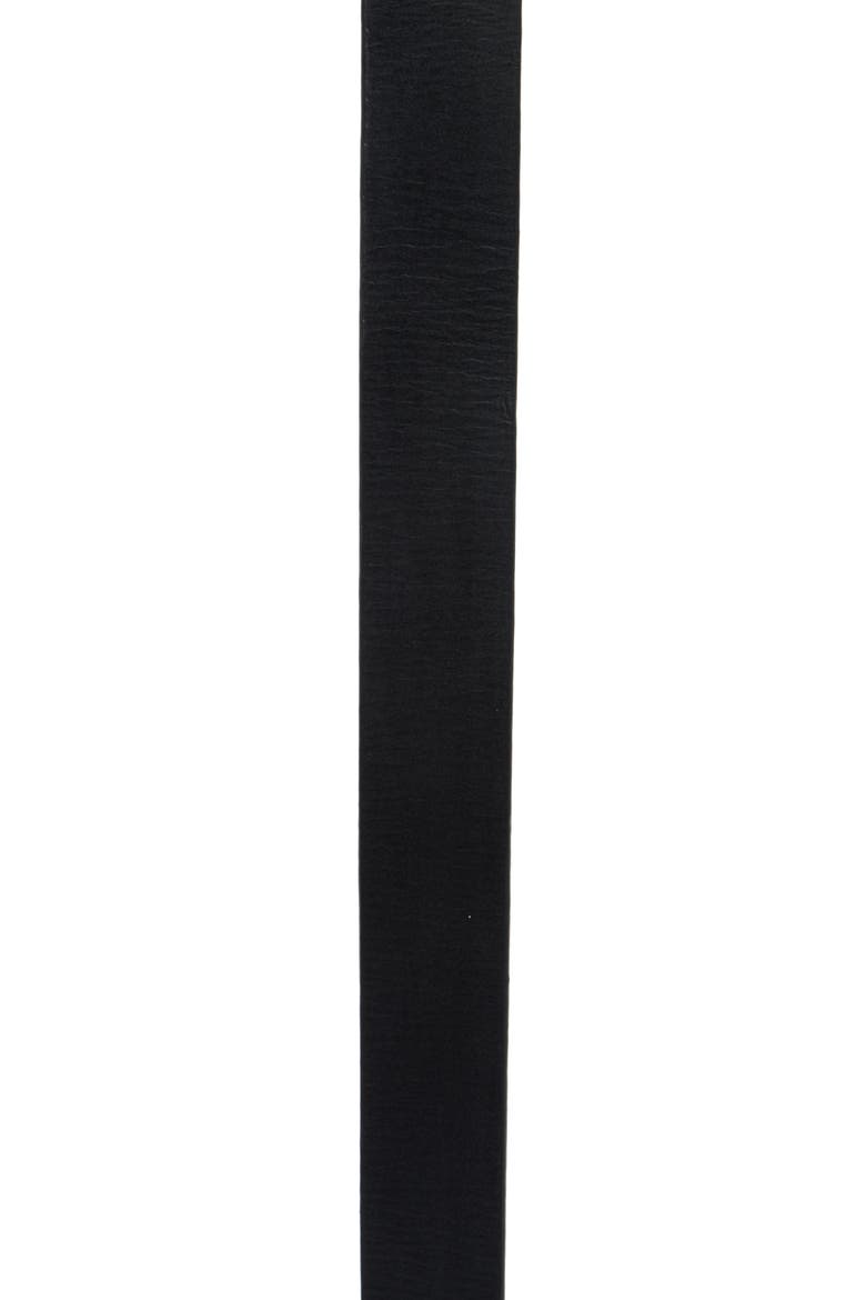 Centerbar Leather Belt, Alternate, color, BLACK SILVER