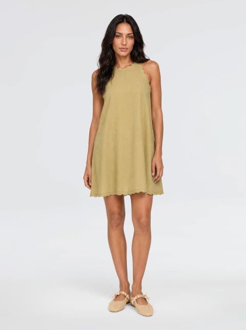 Calia Linen Blend Sleeveless Fit & Flare Mini Dress