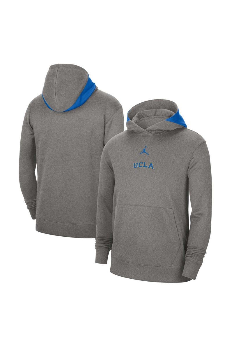 Jordan Brand Men's Jordan Brand Heather Gray UCLA Bruins Team Basketball Spotlight Performance Pullover Hoodie, Main, color, Heather Gray