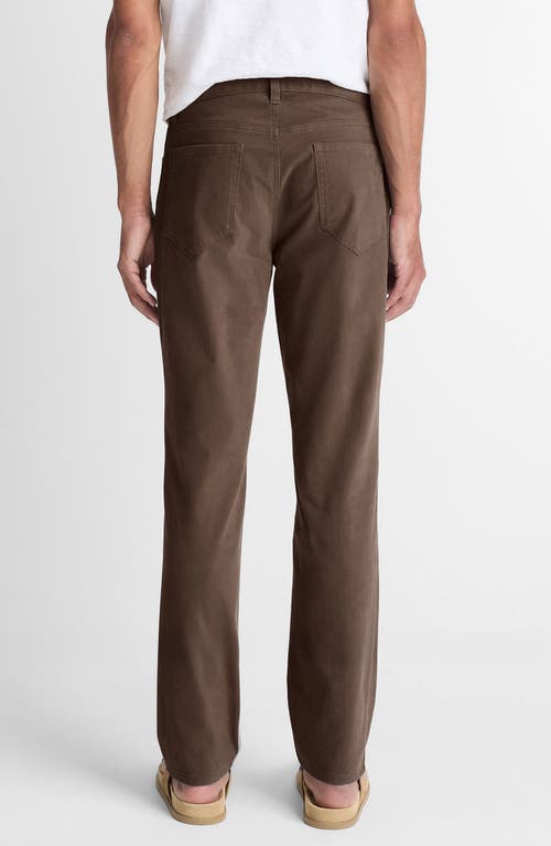 Vince Dylan Slim Fit Peached Stretch Cotton Pants In Brown
