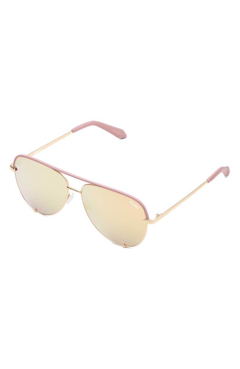 QUAY High Key Mini Contrast 60mm Aviator Sunglasses, Alternate, color, 