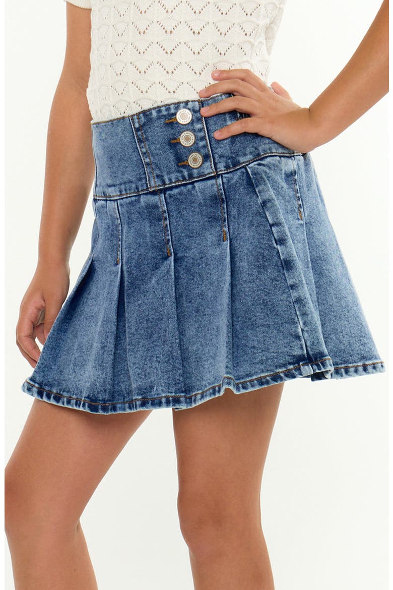 Kelly Pleated Skort, Alternate, color, Dark Wash