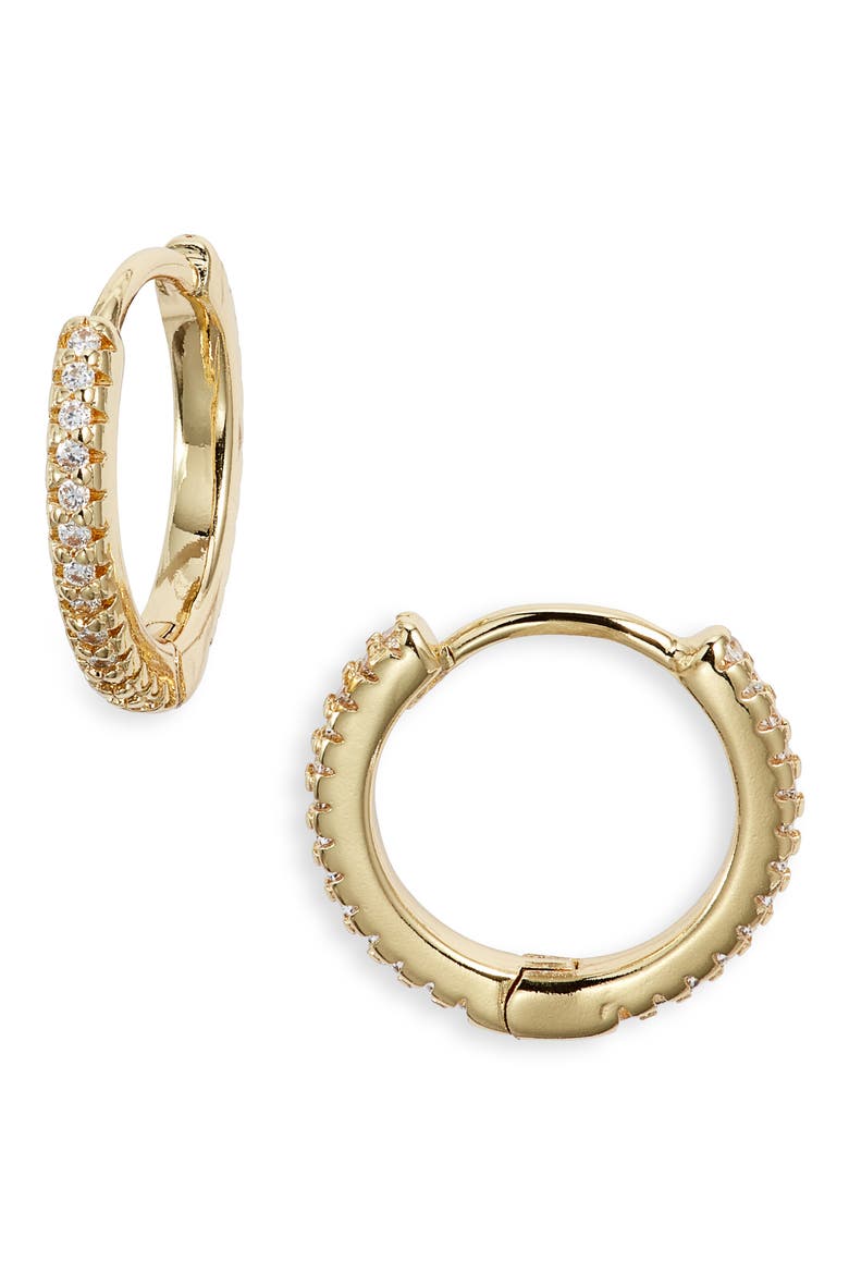 Divine Light Huggie Hoop Earrings, Main, color, GOLD