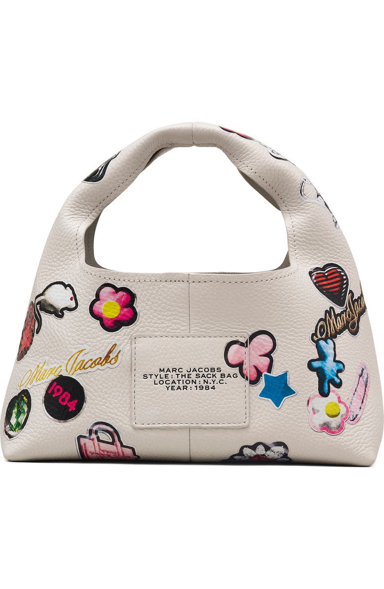 Marc Jacobs The Mini Sack Sticker Leather Top Handle Bag, Alternate, color,