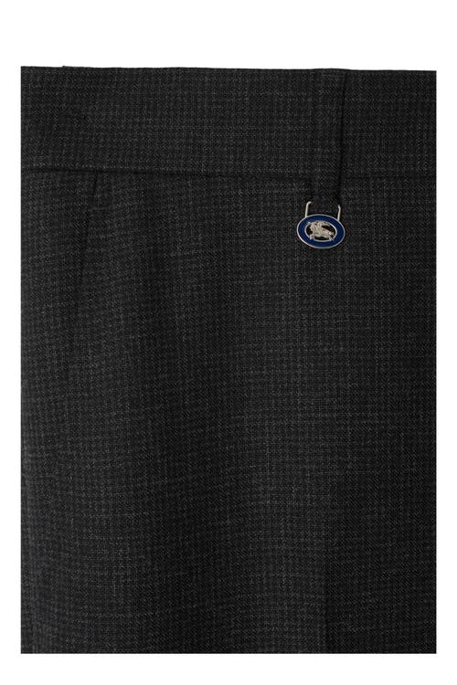 Burberry Suit Pants In Navy Blue Wool. Straight-leg Cut. Zippered Closure And Belt Clip. In Rock/coal