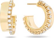 LANA 14K Gold Hollow Vanity Diamond Hoop Earrings