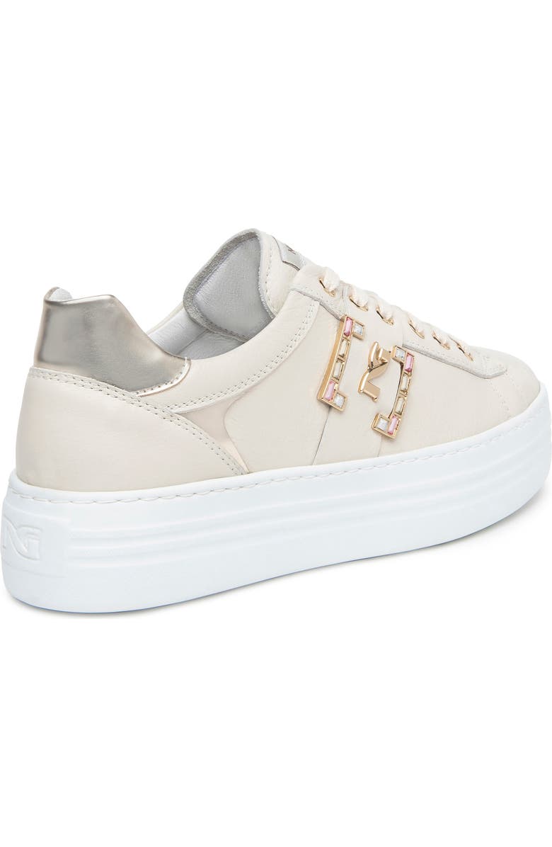 NeroGiardini Jewel Logo Platform Sneaker, Alternate, color, Beige/Khaki