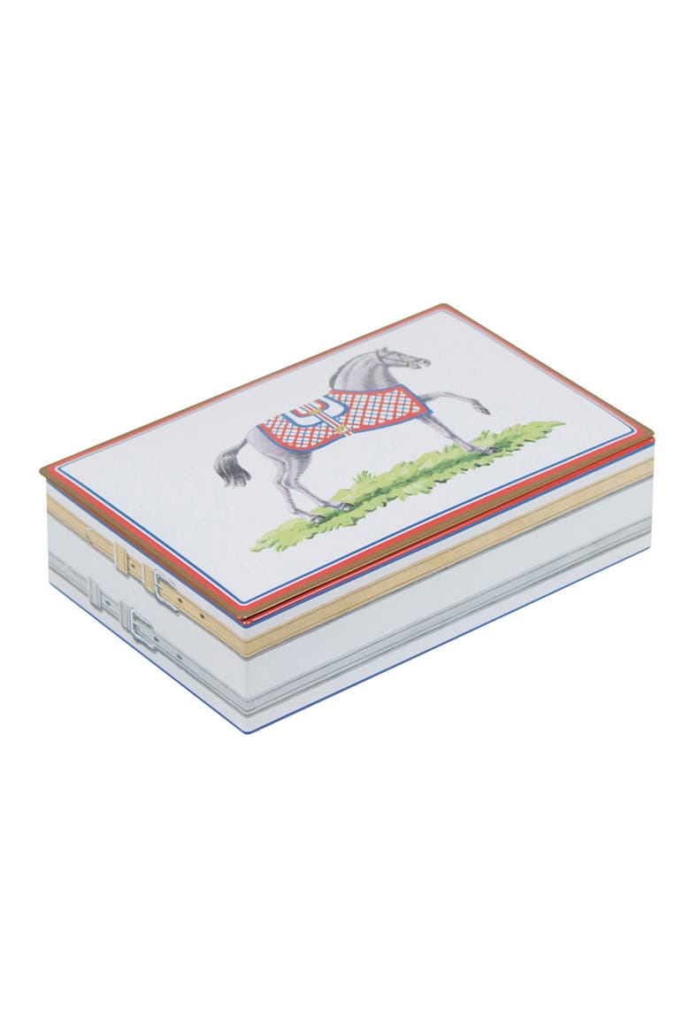 Cheval de Course 12-Piece Chocolate Truffle Tin, Main, color, WHITE WITH HORSE