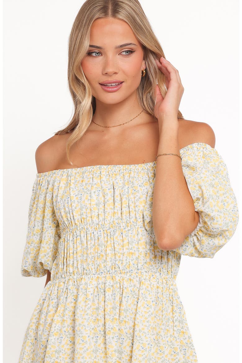 Tori Off the Shoulder Minidress, Alternate, color, YELLOW FLORAL