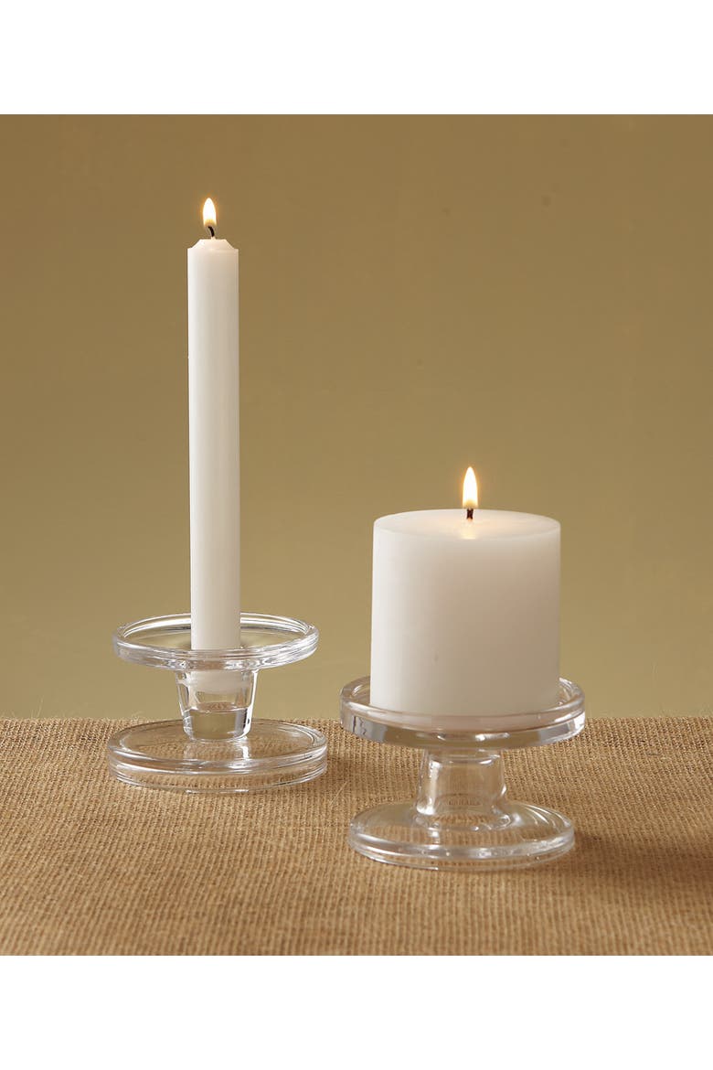 Bobbin Reversible Glass Candle Holders for Everyday Use, Alternate, color, Clear
