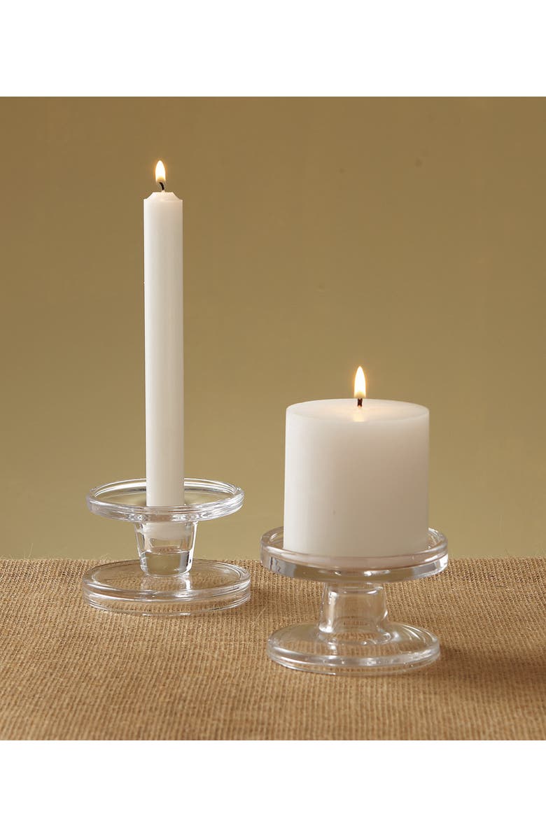 tag Bobbin Reversible Glass Candle Holders for Everyday Use, Alternate, color, Clear