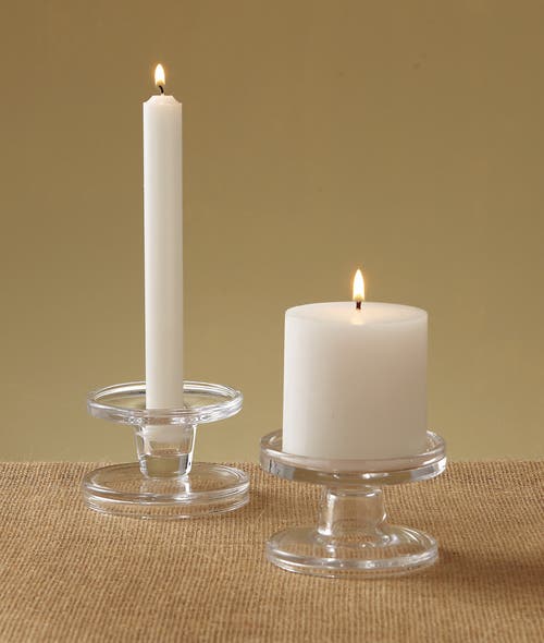 Tag Bobbin Reversible Glass Candle Holders For Everyday Use In Transparent