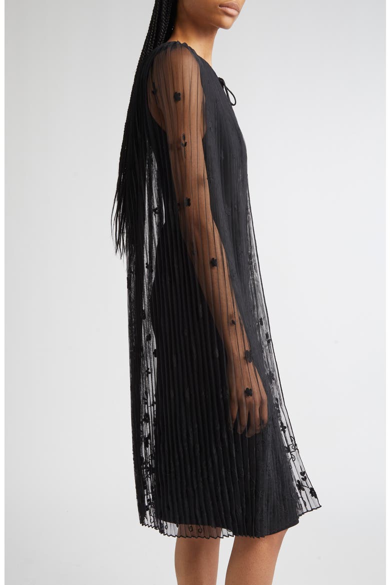 Floral Embroidered Tulle, Alternate, color, BLACK/ BLACK