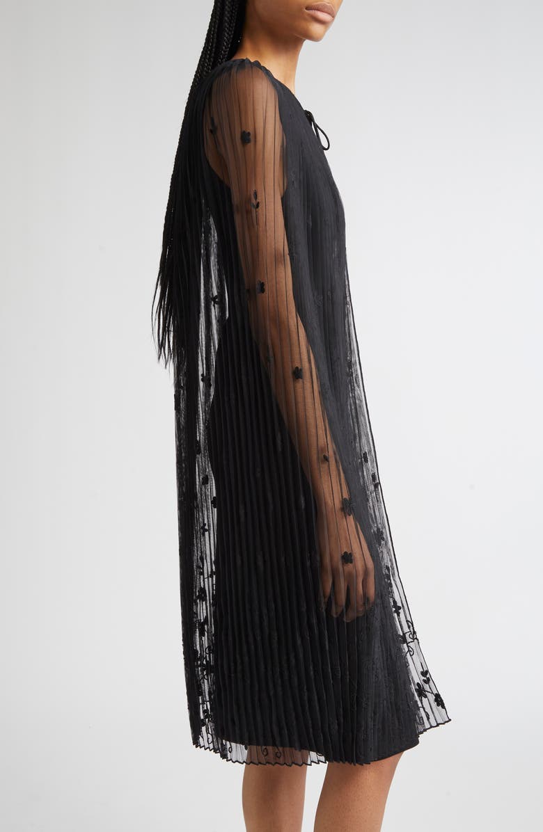 TOTEME Floral Embroidered Tulle, Alternate, color, Black/ Black