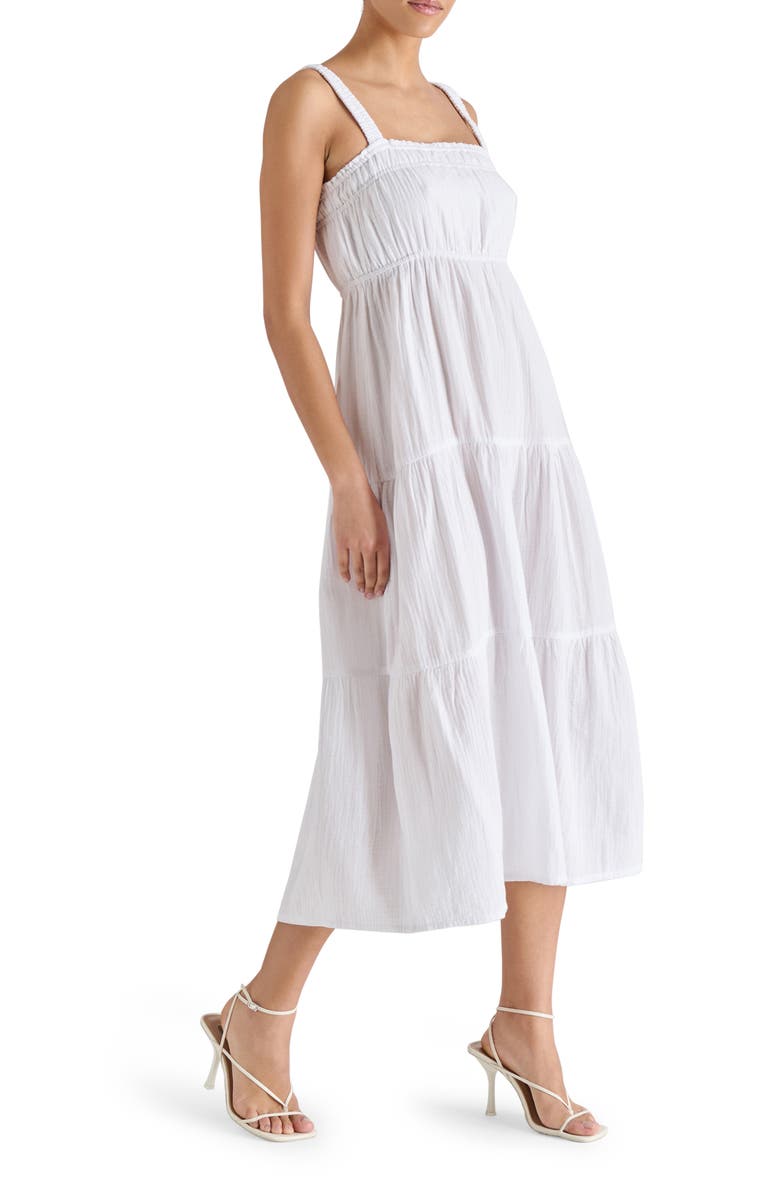 Steve Madden Alissa Tiered Cotton Gauze Midi Sundress, Alternate, color,