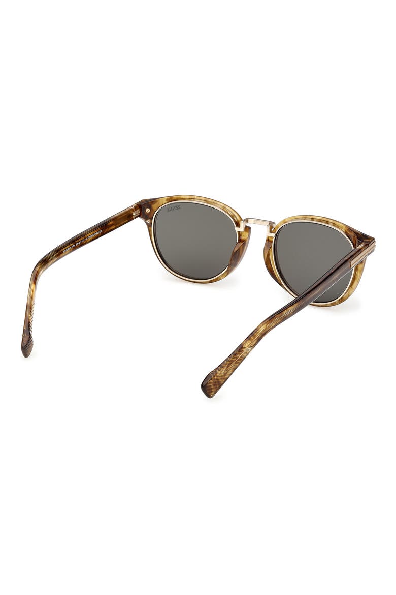 51mm Round Sunglasses, Alternate, color, SHINY TRANSPARENT BROWN