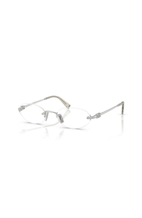 Miu Miu 51mm Oval Optical Glasses In Metallic