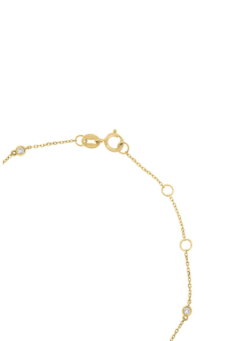 14K Yellow Gold White Topaz & Freshwater Pearl Station Bracelet, Alternate, color, WHITE