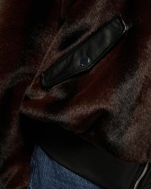 WEWOREWHAT WEWOREWHAT FAUX FUR BOMBER JACKET 