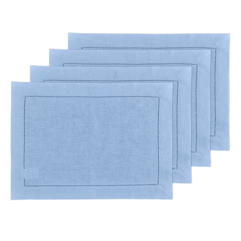 Linen Placemats - Classic Hemstitch, 14" x 19"