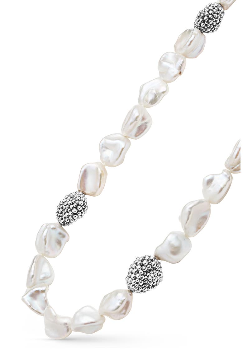 Luna Keshi Pearl Nugget Necklace, Alternate, color, SILVER