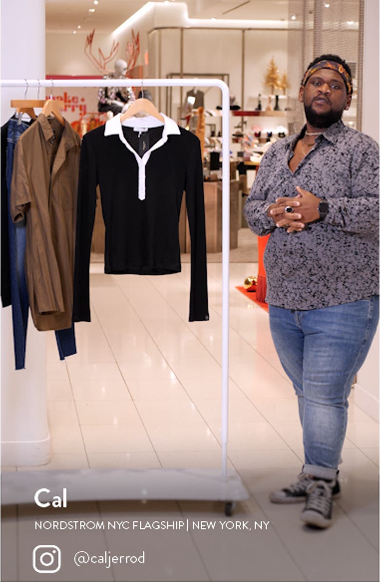 Colorblock Rib Polo Top, sales video thumbnail