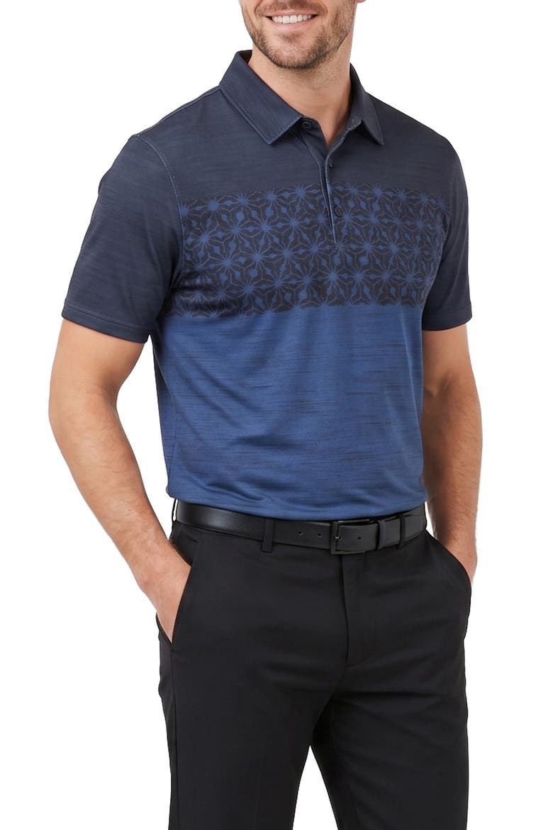 Colorblock Geo Performance Polo, Alternate, color, DENIM