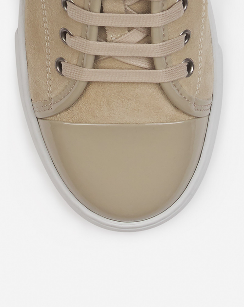 Lanvin Dbb1 Sneakers In Suede And Patent Leather For Women In Lin