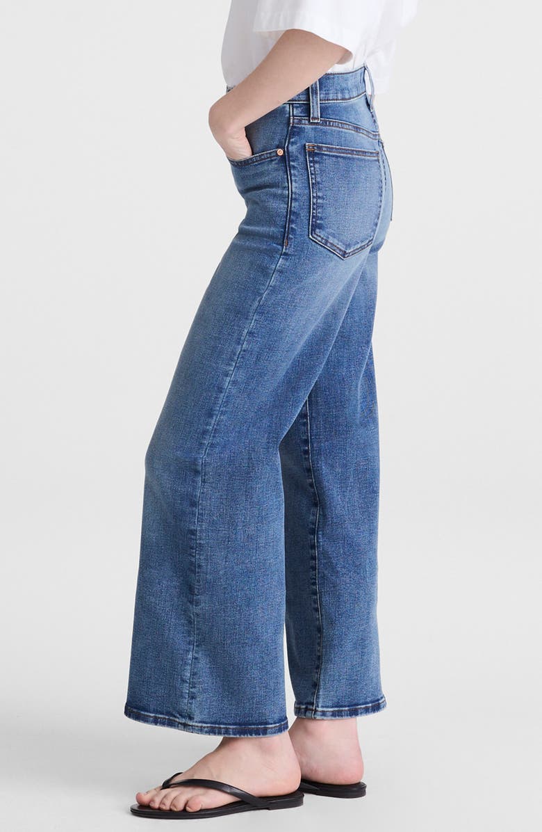 Madewell The Wide-Leg Crop Jeans Super Stretch Denim in Oneida Wash, Alternate, color, Oneida Wash