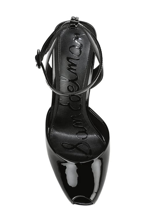 Sam Edelman Wrenna Ankle Strap Peep Toe Pump In Black