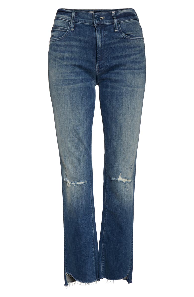 MOTHER The Rascal Ripped High Waist Step Hem Ankle Skinny Jeans, Alternate, color,